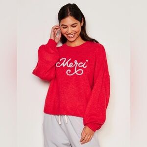 NWT! Anthropologie Flare Red Sundry Merci Long-Sleeve Sweater - Size Medium